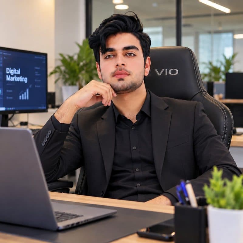 Zamin Abbas at his desk